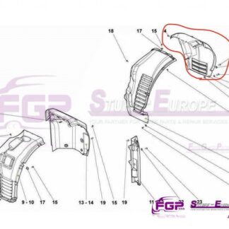 Gallardo 04-08 LP500 LP520 wheel arch house rear left for Lamborghini Gallardo 400810985