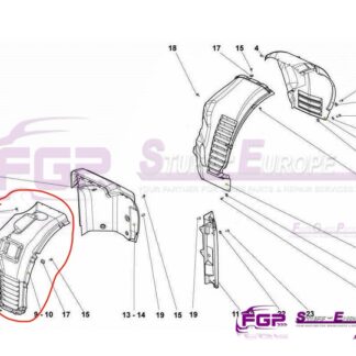Gallardo 04-08 LP500 LP520 wheel arch house front right for Lamborghini Gallardo FGP 400821172B