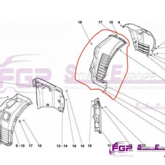 Gallardo 09-13 wheel arch house rear left for Lamborghini Gallardo LP550 LP560 LP570 400810981B