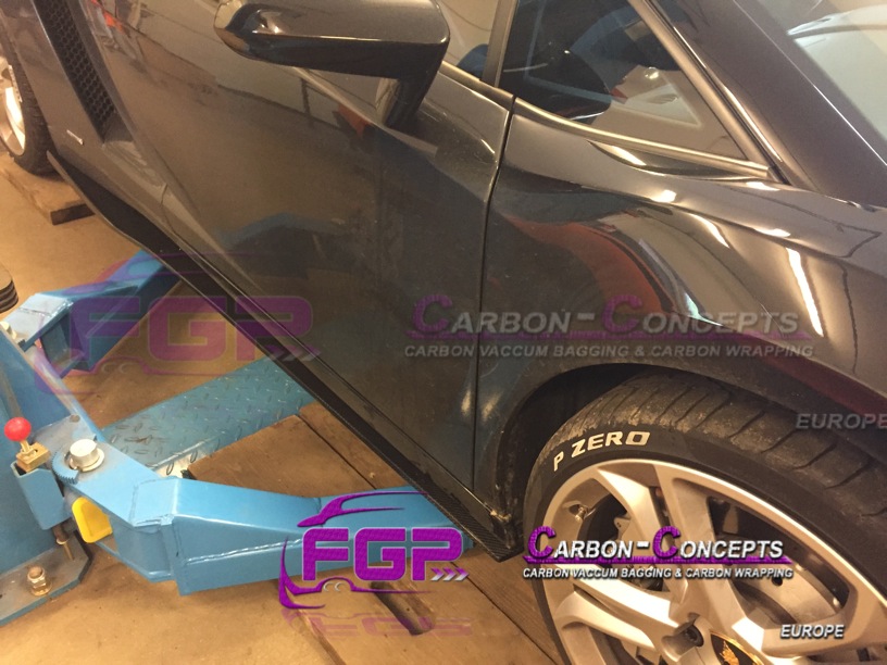 2x Real carbon Superleggera Rocker panel side skirts for Lamborghini Gallardo also LP560 & LP570