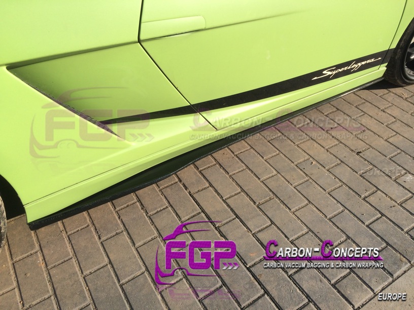 2x Real carbon Superleggera Rocker panel side skirts for Lamborghini Gallardo also LP560 & LP570